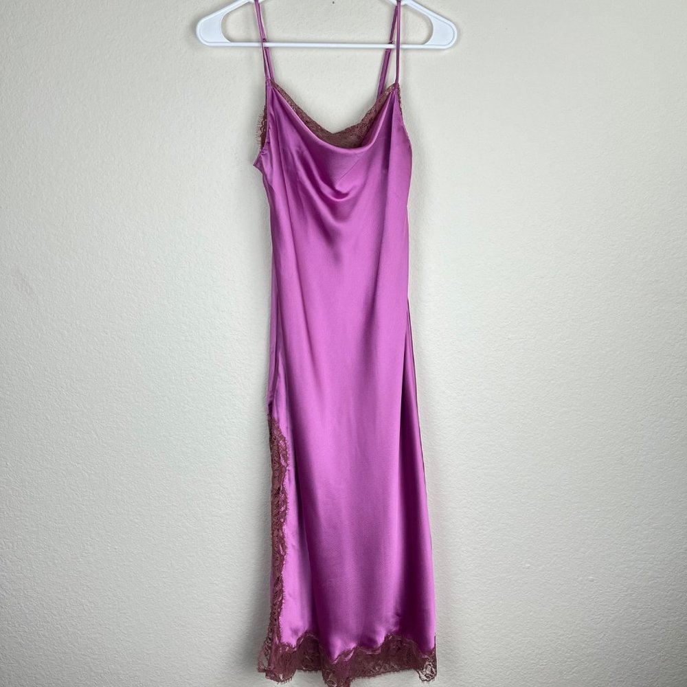 Victoria's Secret Fairy Drape Slit Satin Midi Dress